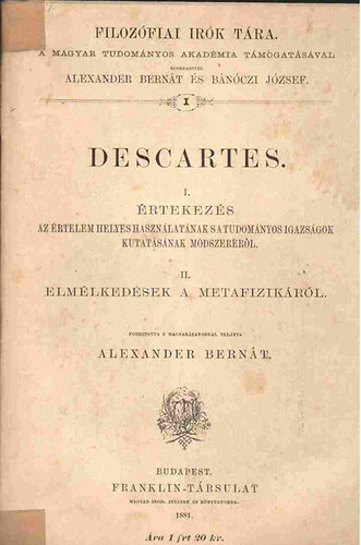 Descartes - rtekezs-Elmlkedsek a metafizikrl-A filozfia elvei I.