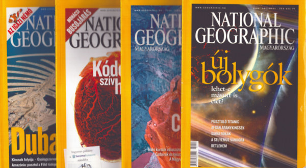 Papp Gbor  (fszerk.) - 4 db National Geographic Magyarorszg magazin: 2004/12, 2006/1, 2007/1, 200/2. szmok