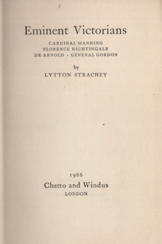 Lytton Strachey - Eminent victorians