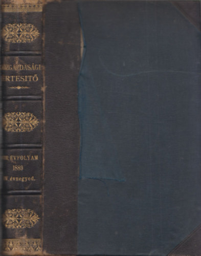 Közgazdasági értesítő 1889/IV. évnegyed (VIII. évfolyam)