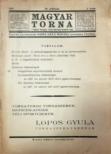 Magyar Torna III. vfolyam 1937. 1-12. egyben