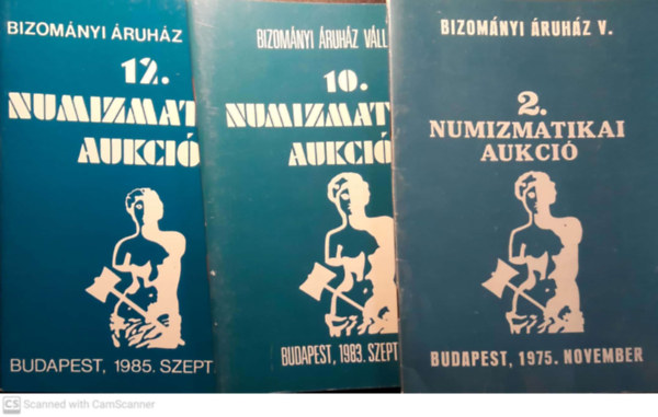 Bizomnyi ruhz V. 2. numizmatikai aukci 1975. november + Bizomnyi ruhz V. 10. numizmatikai aukci 1983.szeptember +Bizomnyi ruhz V.  12. numizmatikai aukci 1985. szeptember ( 3 fzet )