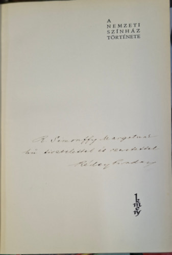 R�dey Tivadar - Nemzeti Sz�nh�z t�rt�nete - Dedik�lt