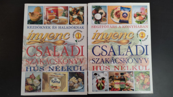 Varga Lszln  (szerk.) - nyenc csaldi szakcsknyv hs nlkl I-II. (Vegetrinus lexikon 1. - Kezdknek s haladknak + Vegetrinus lexikon 2. - Segttrs a konyhban)