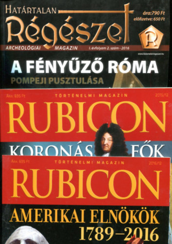 T�bb szerz� - 3 db magazin: Rubicon (2015/12, 2016/12)  R�g�szet (2016/2)