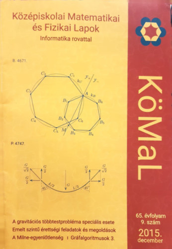 Középiskolai matematikai és fizikai lapok 65. évfolyam 9. szám 2015 december