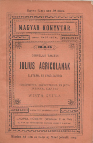 Cornelius Tacitus - Julius Agricol�nak �let�r�l �s erk�lcseir�l