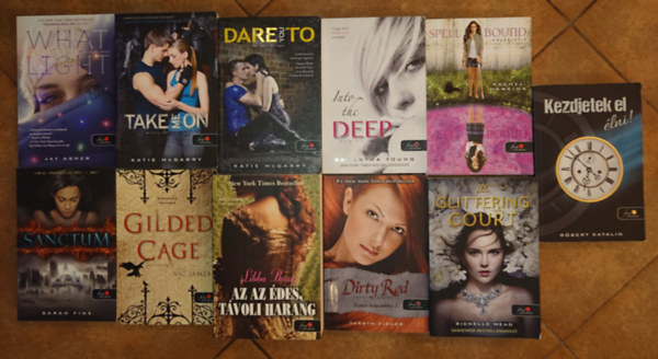Richelle Mead, Tarryn Fisher, Libba Bray, Vic James, Jay Asher, Katie Mcgarry, Samantha Young, Rachel Hawkins, Sarah Fine R�bert Katalin - 10 k�tet a V�r�s p�ttyes c�m� k�nyvek k�z�l aj�nd�k Arany p�tty�s k�nyvvel - A k�nyvc�mek a le�r�sban olvashat�k