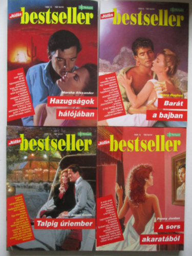 4 db Júlia bestseller 1994/1-4 (Talpig úriember, Hazugságok hálójában, Barát a bajban, A sors akaratából)