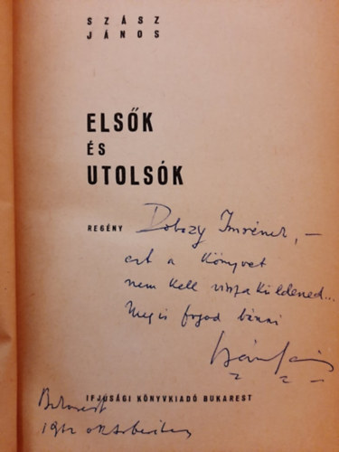 Szsz Jnos - Elsk s utolsk