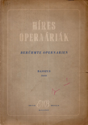 sszelltotta Varga Pl - Hres operarik -alt hangra zongoraksrettel-  Berhmte opernarien