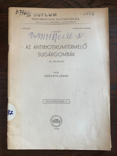 Horváth János - Az antibiotikumtermelő sugárgombák (5 ábrával) - Magyarország kultúrflórája I. kötet 6. füzet - Virágtalanok