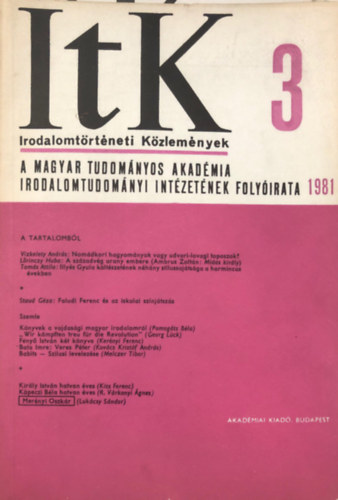 Bíró Ferenc - Irodalomtörténeti közlemények 1981. LXXXV. 3. szám