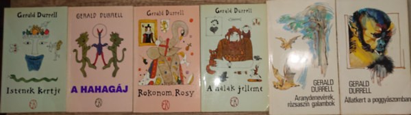 Gerald Durrell - 6 k�nyv Gerald Durrelt�l: Istenek kertje, Hahag�j, A halak jelleme, Rokonom, Rosy, Aranydenev�rek, r�zsasz�n galambok, �llatkert a poggy�szomban