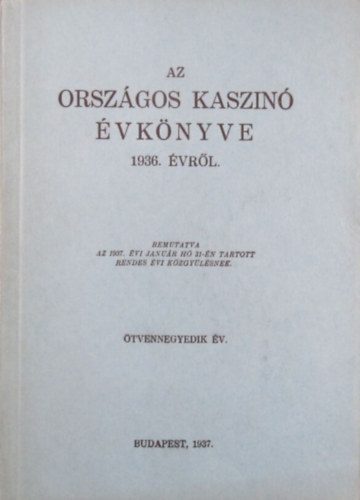 Az Orszgos Kaszin vknyve 1936. vrl