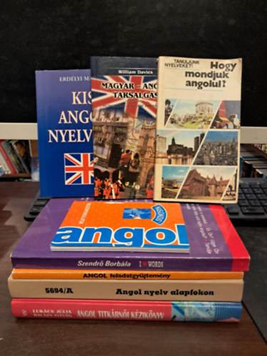 Erdlyi Margit, Dr. Brdos Jen-Dr. Sarbu Aladrn, Dr. Bartn-Dr. Szentivnyin, Szendr Borbla William Davies - 8 db angol nyelvknyv KNYVMENT AJNLAT: Angol kisokos - Beszdfordulatok+Hogyan mondjuk angolul?+Magyar-angol trsalgs+Kis angol nyelvtan+