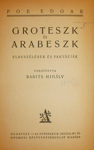 Edgar Poe - Groteszk s arabeszk