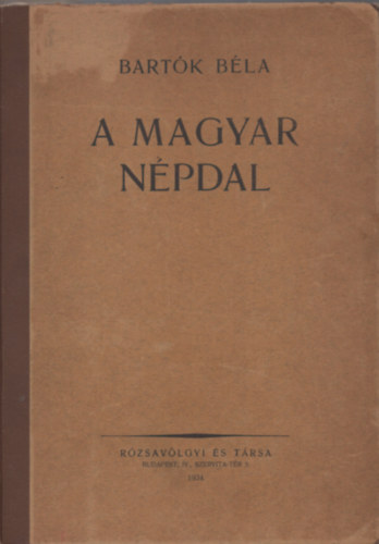 Bartk Bla - A magyar npdal (I. kiads)