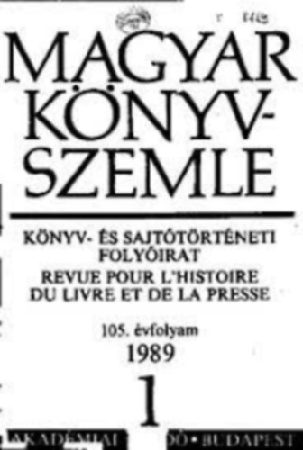 Magyar K�nyvszemle 1989 1.