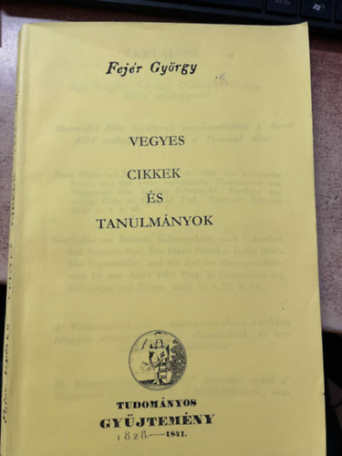 Fej�r Gy�rgy - Vegyes cikkek �s tanulm�nyok