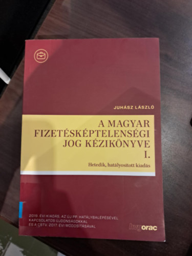 Juhsz Lszl - A magyar fizetskptelensgi jog kziknyve I. - Hetedik, hatlyostott kiads