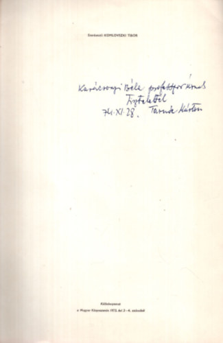 Tarn�c M�rton - A magyar k�nyv a XVII. sz�zad elej�n - K�l�nlenyomat - Dedik�lt