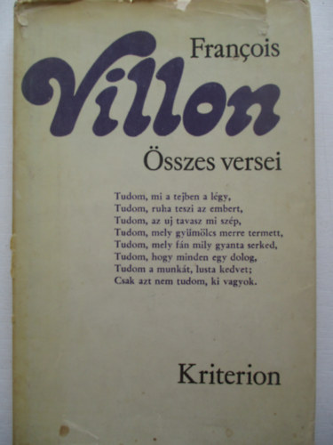 Francois Villon - Francois Villon �sszes versei