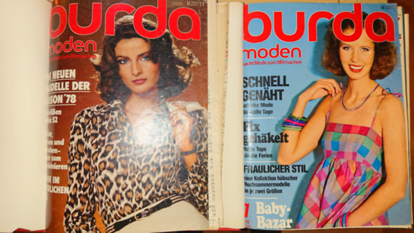 A nmet Burda magazin 1978-as teljes vfolyama kt ktetbe ktve minden szabsmintval s mellklettel