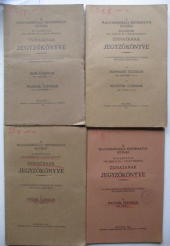 A Magyarorszgi reformtus egyhz Budapesten 1939 mrcius h 1. napjn megnylt zsinatnak jegyzknyve I-VI.