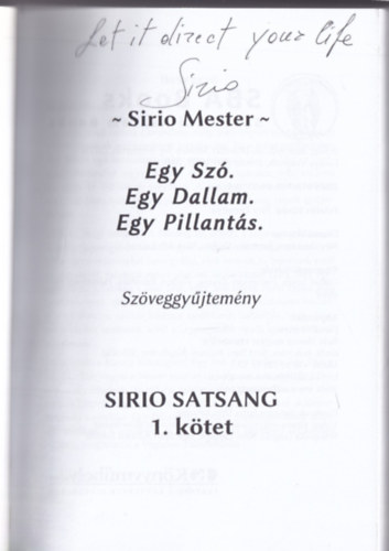 Sirio Mester - Egy sz. Egy dallam. Egy pillants.