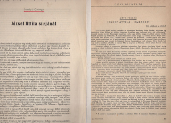 Balogh L�szl�, Ott� Ferenc Kir�ly Istv�n - J�zsef Attila - K�l�nb�z� irodalomt�rt�neti foly�iratokb�l ( 6db egy�tt, a k�pen l�that� sz�mok )