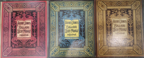 3 db. Arany Jnos balladi Zichy Mihly rajzaival (facsimile kiads, fli mret)