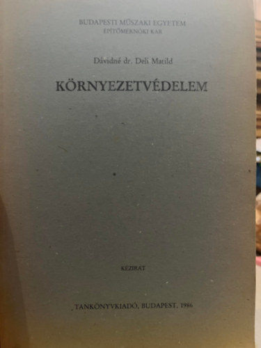 D�vidn� dr. Deli Matild - K�rnyezetv�delem