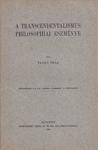 Tank Bla - A transcendentalismus philosophiai eszmnye