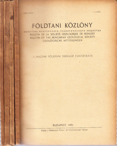 Fldtani kzlny 1951/1-12. (teljes vfolyam, 4 db. fzet)
