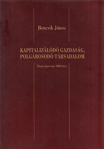 Bencsik János - Kapitalizálódó gazdaság, polgárosodó társadalom (Tokaj népessége 1869-ben)