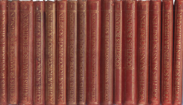 16 db. Grossherzog Wilhelm Ernst Ausgabe (Goethes dramatische dichtungen 1-3. + Goethes autobigraphische schriften 1-3. + Goethes lyrische und epische dichtungen 1-2. + Goethes �bersetzungen und bearbeitungen fremder dichtungen + Goethes ...