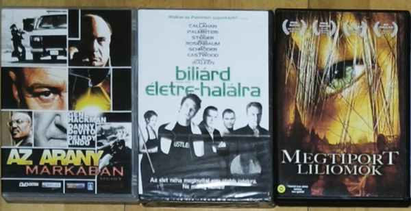 3db thriller-krimi DVD - Biliárd életre-halálra, Az arany markában, Megtiport liliomok