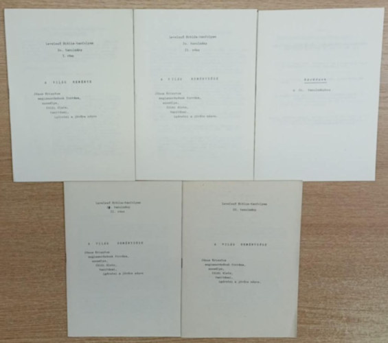 Levelez� Biblia-tanfolyam 20., 21., 22. tanulm�n (5 k�tetben)