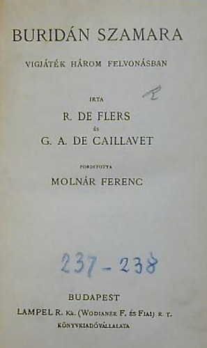 G�nter de Bruyn - Burid�n szamara