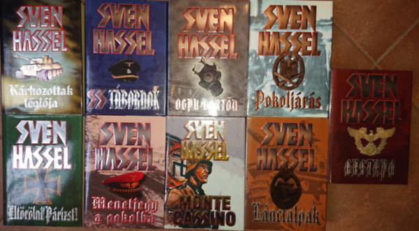 Sven Hassel - 9 knyv Sven Hasseltl: Pokoljrs, Eltrlni Prizst!, Menetjegy a pokolba, Monte Cassino, Lnctalpak, Krhozottak lgija, SS tbornokok, OGPU-brtn,  Gestapo