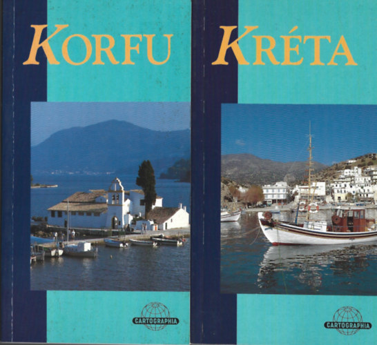 2 db Cartographia tiknyvek, Gerry Crawshaw: Korfu, Adam Hopkins: Krta
