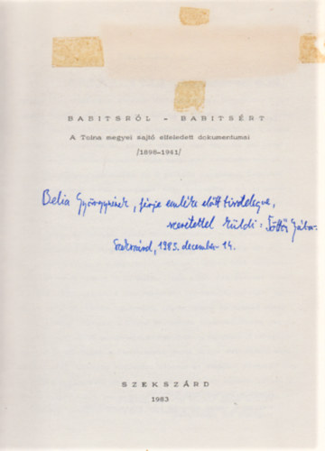 T�tt�s G�bor - Babitsr�l Babits�rt (Dedik�lt)