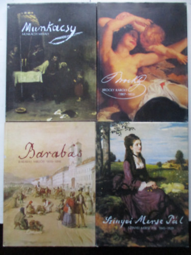 4 db művészeti album (Barabás Miklós, SZinyei Merse Pál, Munkácsy, Brocky Károly)
