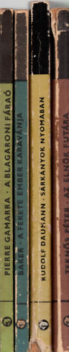 Pierre Gamarra, Betty Baker, Rudolf Daumann Tekn�s P�ter - 4 db Delfin k�nyvek (egy�tt): A fekete ember karav�nja + Az eln�k fut�ra + A blagaroni f�ra� + S�rk�nyok nyom�ban