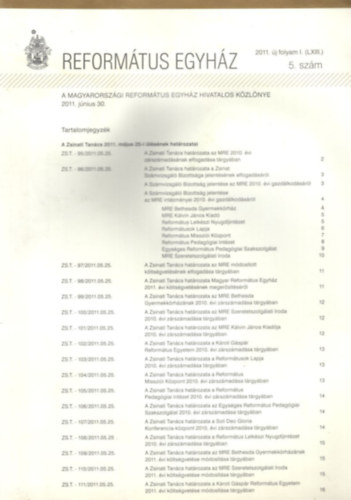 Reform�tus egyh�z 2011. �j folyam 5. sz�m