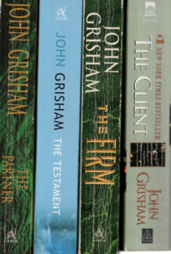 John Grisham - 4 db John Grisham angol krimi: The Client + The Firm + The Testament + The Partner