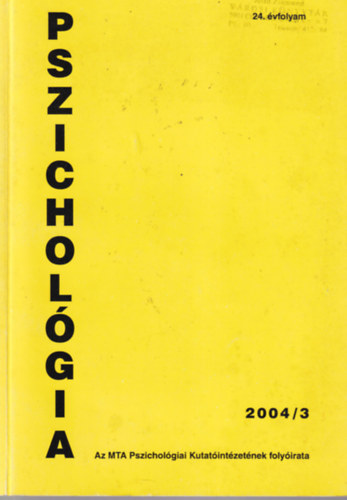 Halász László (szerk.) - Pszichológia 2004/3 (24. évf.)