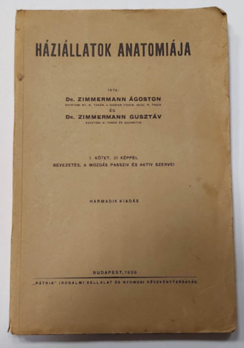 Dr. Zimmermann goston - Hzillatok anatmija