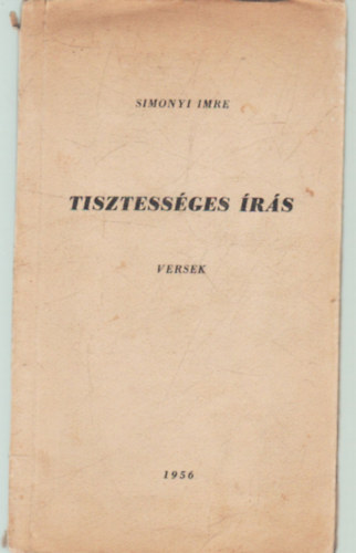 Simonyi Imre - Tisztess�ges �r�s-versek